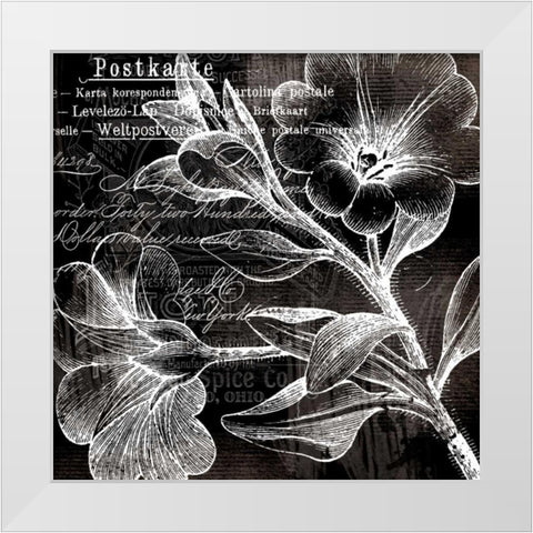 White Trumpet Flowers White Modern Wood Framed Art Print by Lula Bijoux and Company