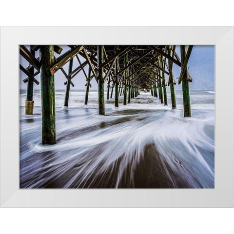 The Rushing Tide 1 White Modern Wood Framed Art Print by Taylor, Glenn