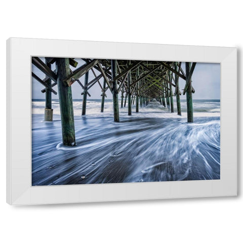 The Rushing Tide 3 White Modern Wood Framed Art Print by Taylor, Glenn