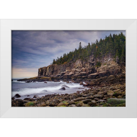 Rocky Cove White Modern Wood Framed Art Print by Taylor, Glenn