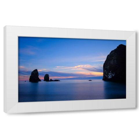 Blue Calm White Modern Wood Framed Art Print by Taylor, Glenn