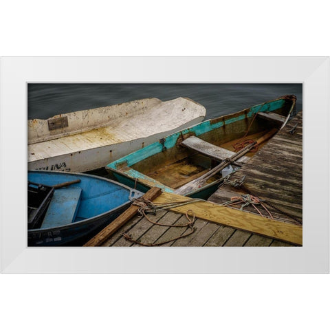 Forgotten Dingys White Modern Wood Framed Art Print by Taylor, Glenn