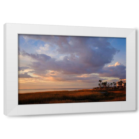 Marsh View White Modern Wood Framed Art Print by Taylor, Glenn