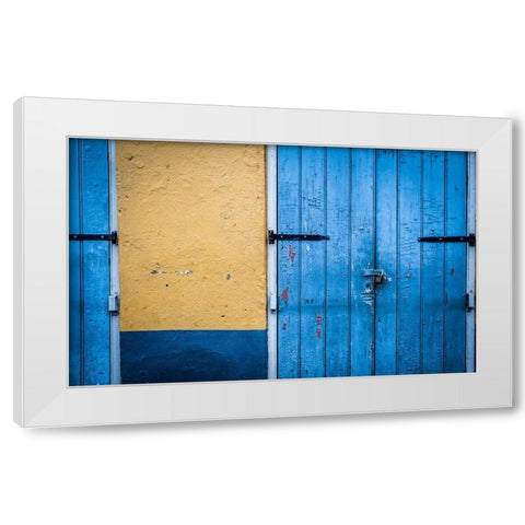 Blue Entrance White Modern Wood Framed Art Print by Taylor, Glenn