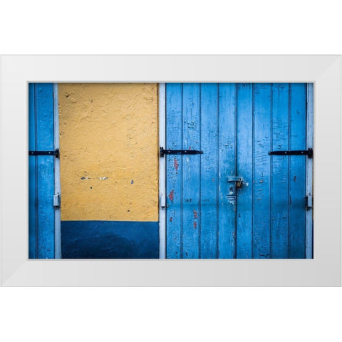 Blue Entrance White Modern Wood Framed Art Print by Taylor, Glenn