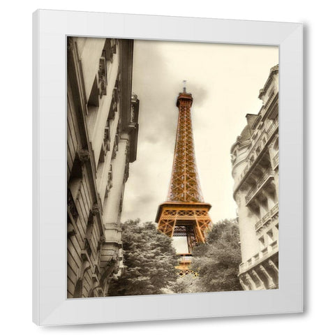 Eiffel Tower White Modern Wood Framed Art Print by Poinski, Dianne