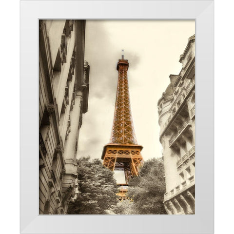 Eiffel Tower White Modern Wood Framed Art Print by Poinski, Dianne
