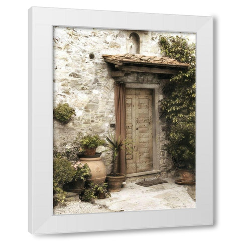 Montefioralle Door White Modern Wood Framed Art Print by Poinski, Dianne
