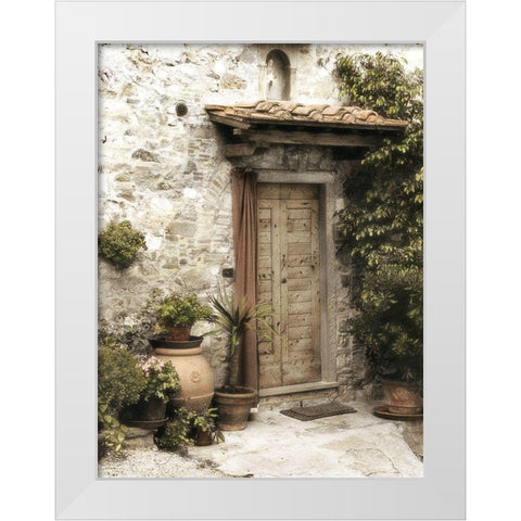 Montefioralle Door White Modern Wood Framed Art Print by Poinski, Dianne