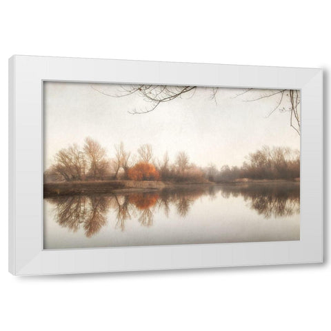 Fire Fall 1 White Modern Wood Framed Art Print by Poinski, Dianne
