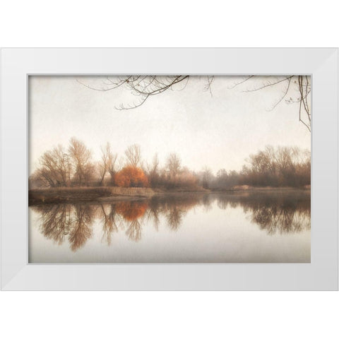 Fire Fall 1 White Modern Wood Framed Art Print by Poinski, Dianne