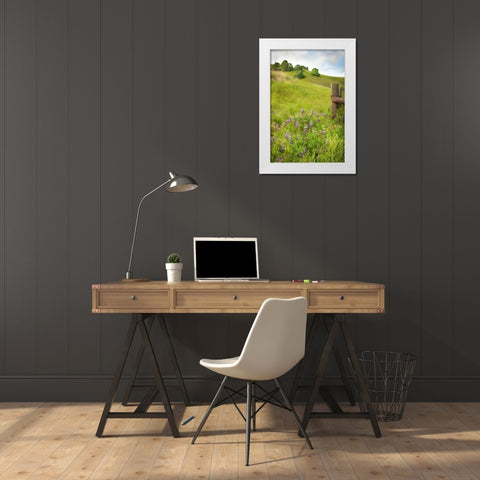 Wildflower Hill 4 White Modern Wood Framed Art Print by Poinski, Dianne