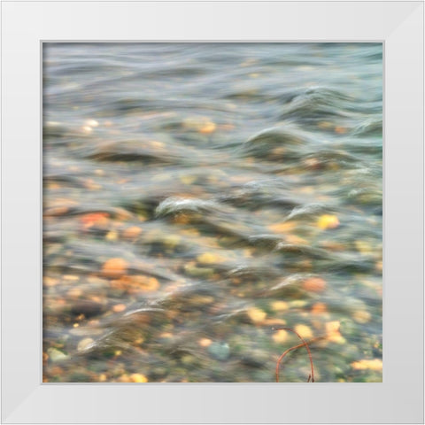 Riverrock 1 White Modern Wood Framed Art Print by Poinski, Dianne