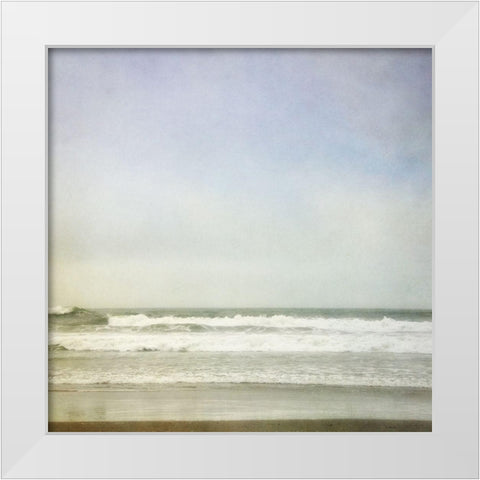 Waiting for the wave 1 White Modern Wood Framed Art Print by Poinski, Dianne