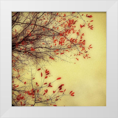 Autumn Red and Gold 1 White Modern Wood Framed Art Print by Poinski, Dianne