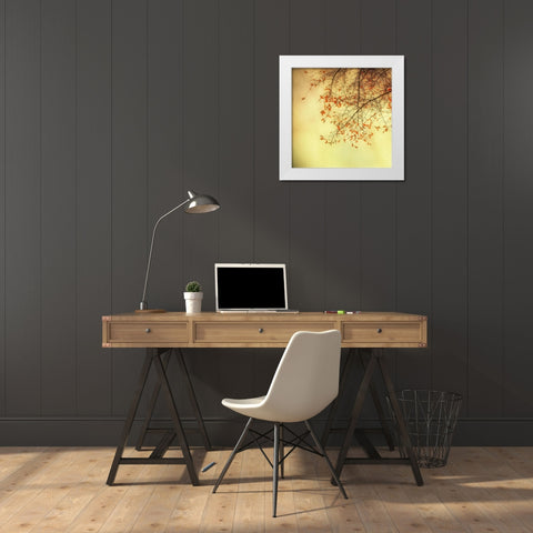 Autumn Red and Gold 3 White Modern Wood Framed Art Print by Poinski, Dianne