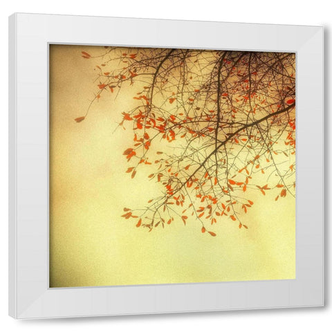 Autumn Red and Gold 3 White Modern Wood Framed Art Print by Poinski, Dianne