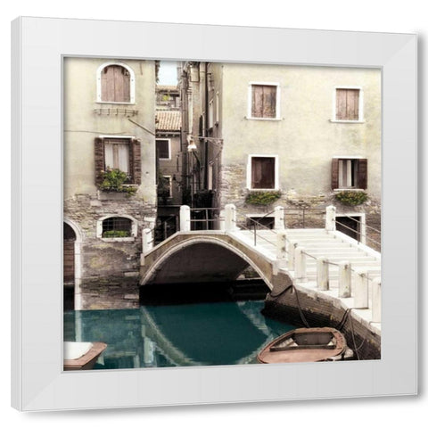 Teal Venice White Modern Wood Framed Art Print by Poinski, Dianne