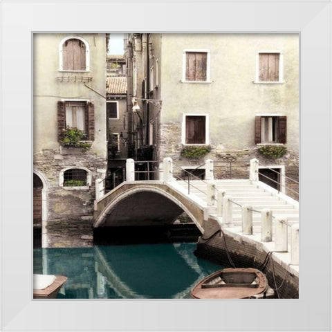 Teal Venice White Modern Wood Framed Art Print by Poinski, Dianne