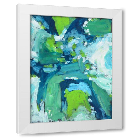 Abstract Bluegreen 1 White Modern Wood Framed Art Print by Jenner, Roya