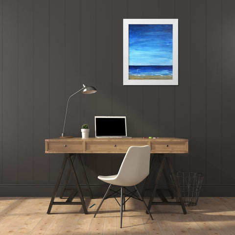 Peaceful Ocean View 1 White Modern Wood Framed Art Print by Jenner, Roya
