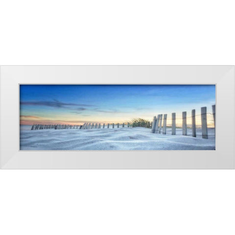 Fenced In Sunset White Modern Wood Framed Art Print by Rowland, Joseph