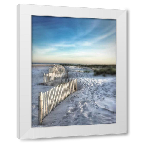 Sand Fence White Modern Wood Framed Art Print by Rowland, Joseph