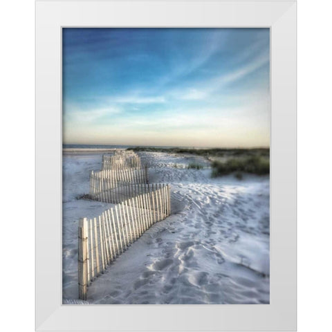 Sand Fence White Modern Wood Framed Art Print by Rowland, Joseph