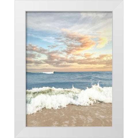 Dawn Of The Crashing Waves White Modern Wood Framed Art Print by Rowland, Joseph