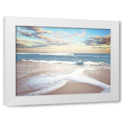 Splitting Waves White Modern Wood Framed Art Print by Rowland, Joseph
