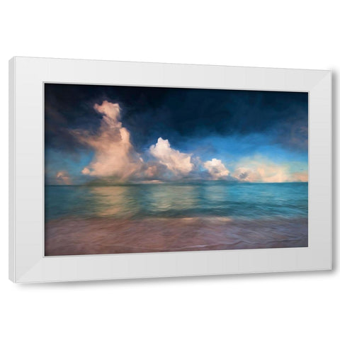 Beach Wave White Modern Wood Framed Art Print by Roland Photography