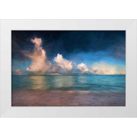 Beach Wave White Modern Wood Framed Art Print by Roland Photography