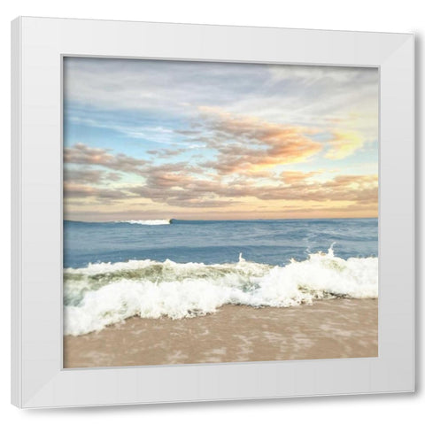 Dawn Of The Crashing Waves White Modern Wood Framed Art Print by Rowland, Joseph