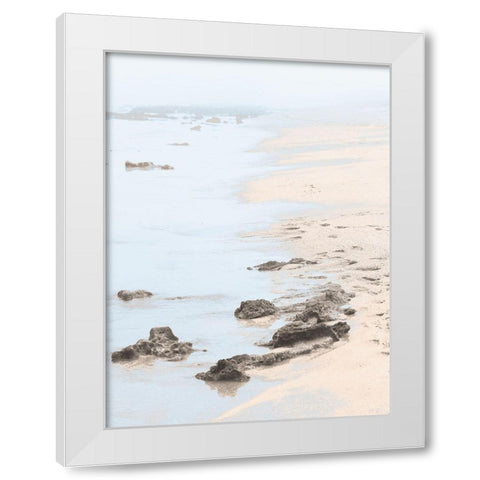 Peaceful Beach White Modern Wood Framed Art Print by Lula Bijoux and Company