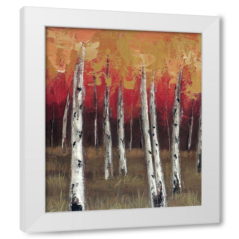 Forest Red 1 White Modern Wood Framed Art Print by Sunny