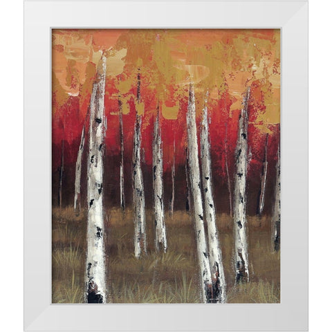 Forest Red 1 White Modern Wood Framed Art Print by Sunny