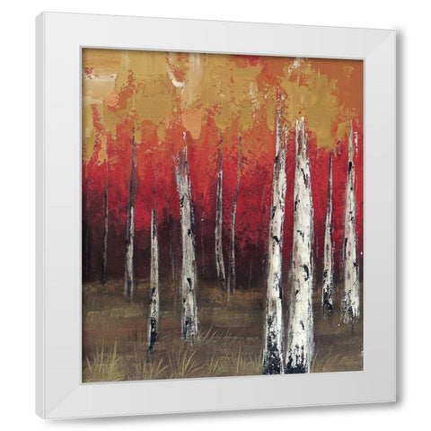 Forest Red 2 White Modern Wood Framed Art Print by Sunny