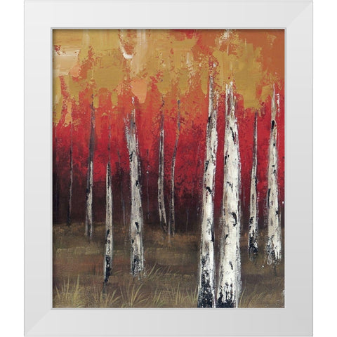 Forest Red 2 White Modern Wood Framed Art Print by Sunny