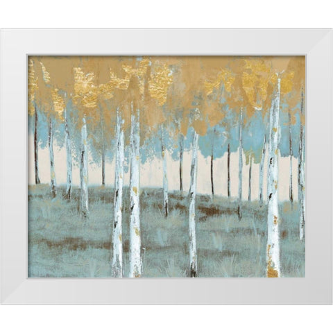 Birch Beach White Modern Wood Framed Art Print by Sunny