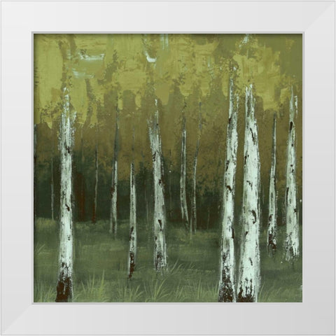 Look In The Woods White Modern Wood Framed Art Print by Sunny