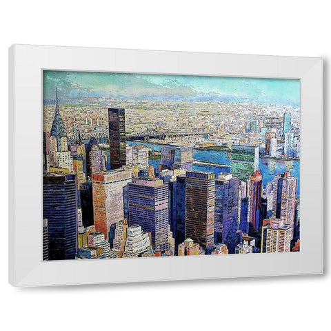 View of New York City White Modern Wood Framed Art Print by Ghanooni, Sarah