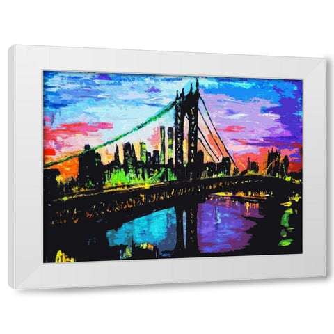 Brooklyn Bridge Sky White Modern Wood Framed Art Print by Ghanooni, Sarah