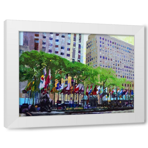 Flagscape White Modern Wood Framed Art Print by Ghanooni, Sarah
