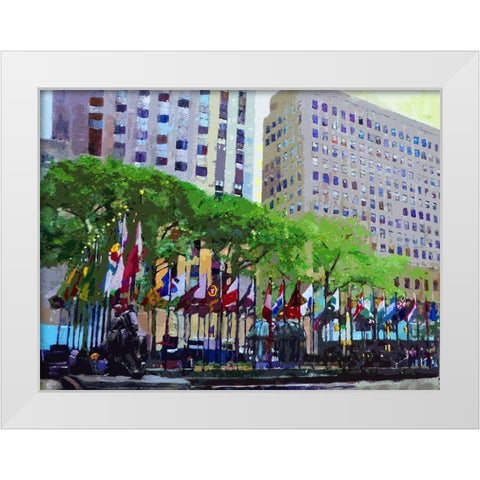 Flagscape White Modern Wood Framed Art Print by Ghanooni, Sarah