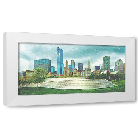 City Scape N2 White Modern Wood Framed Art Print by Ghanooni, Sarah