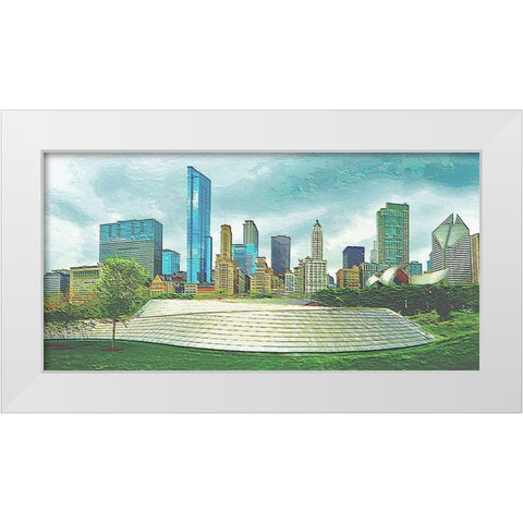 City Scape N2 White Modern Wood Framed Art Print by Ghanooni, Sarah