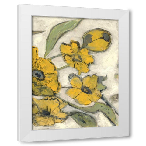 Citron Flora B2 White Modern Wood Framed Art Print by Haynes, Smith