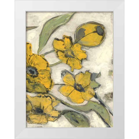 Citron Flora B2 White Modern Wood Framed Art Print by Haynes, Smith
