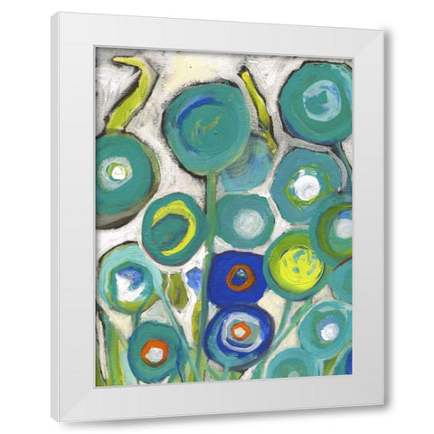 Flora Discs A1 White Modern Wood Framed Art Print by Haynes, Smith