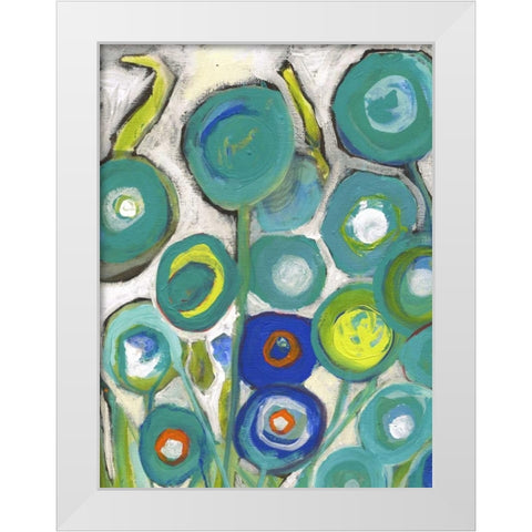 Flora Discs A1 White Modern Wood Framed Art Print by Haynes, Smith